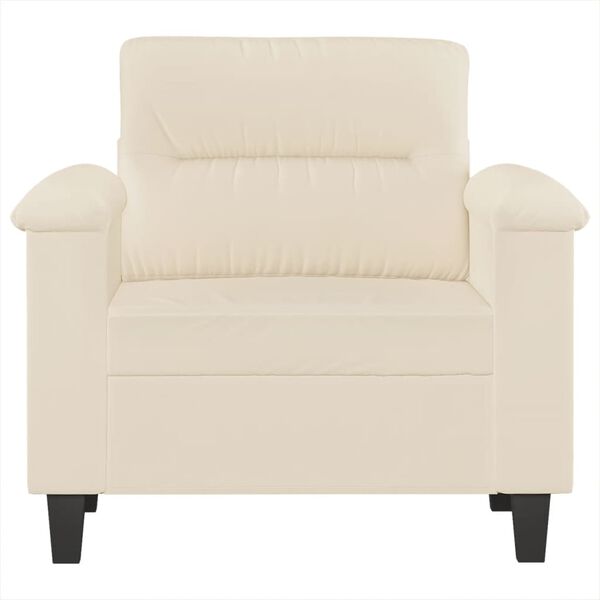 vidaXL Poltrona 60 cm tecido de microfibra bege