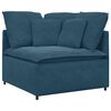 vidaXL M&oacute;dulo de canto para sof&aacute; modular com almofadas, azul, 100 cm