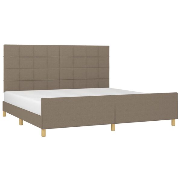 vidaXL Cama sem colch&atilde;o 200x200 cm tecido cinzento-acastanhado