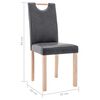 vidaXL Cadeiras de jantar 6 pcs camur&ccedil;a artificial cinzento