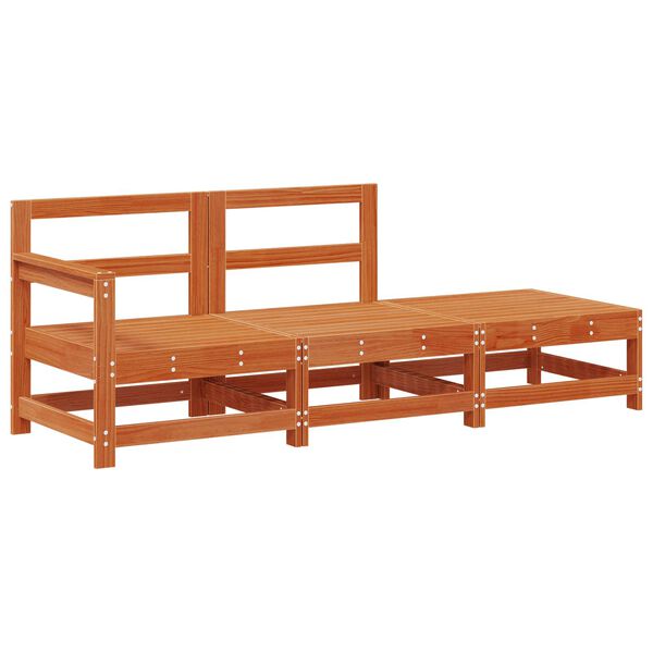 vidaXL Unidades de Sof&aacute; Seccional Castanho Cera 190 x 62 x 70,5cm