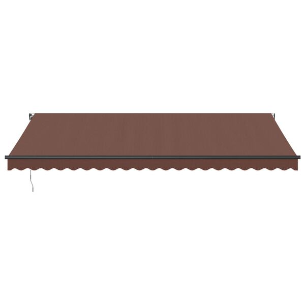 vidaXL Toldo retr&aacute;til manual com luzes LED 500x350 cm castanho