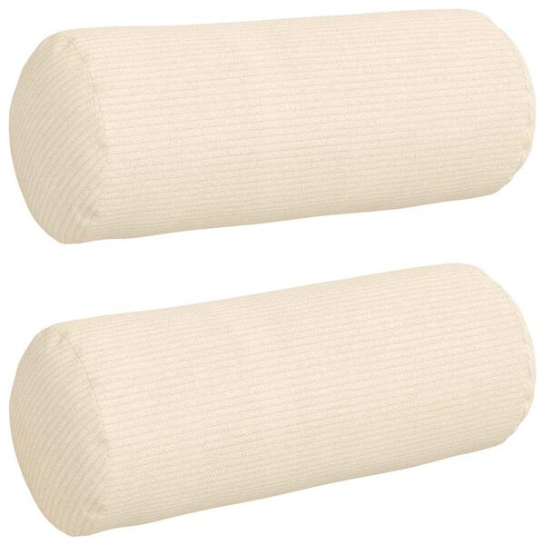 vidaXL Almofadas de Apoio 2 pcs Creme Ø 15 x 40 cm