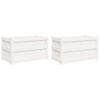 vidaXL Vasos/floreiras de jardim 2 pcs madeira de pinho maci&ccedil;a branco