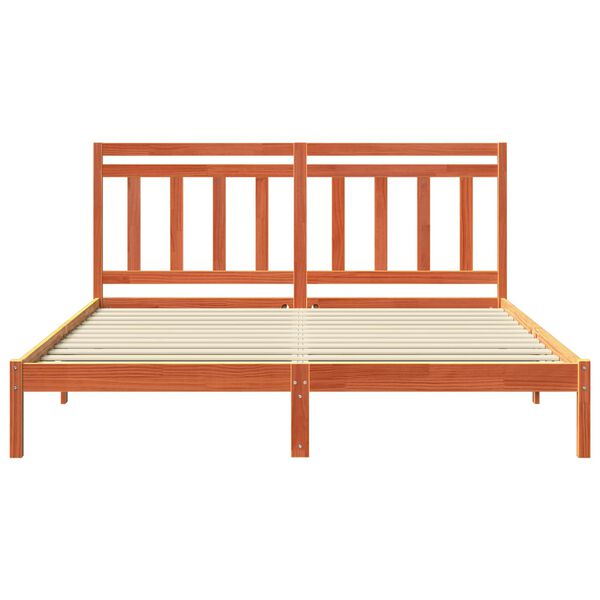 vidaXL Estrutura da Cama Marrom Cera 205,5 x 185,5 x 100 cm