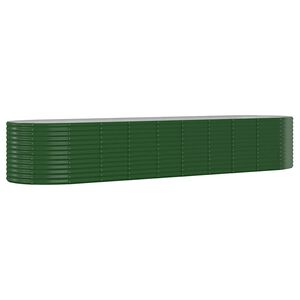 vidaXL Canteiro elevado jardim 396x100x68 cm a&ccedil;o galvanizado verde