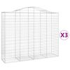 vidaXL Cestos gabi&atilde;o arqueados 3pcs 200x50x160/180cm ferro galvanizado