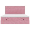 moldura de cama otomana vidaXL com colch&atilde;o rosa 200x200cm Veludo