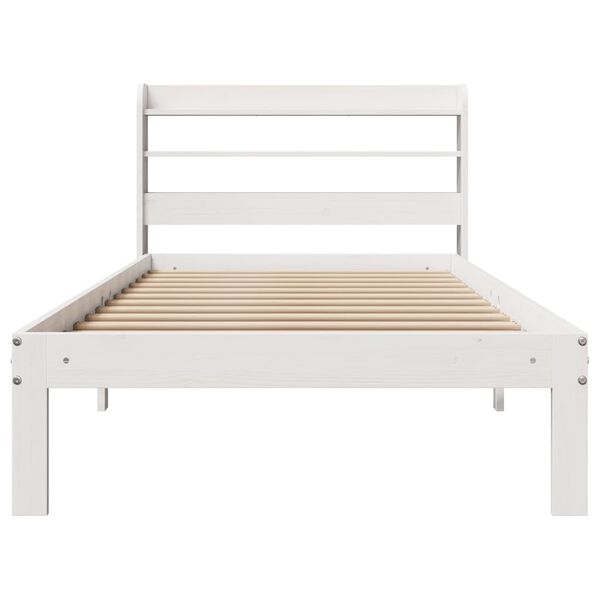 vidaXL Estrutura de cama c/ cabeceira sem colch&atilde;o 100x200 cm branco