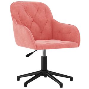 vidaXL Cadeira de escrit&oacute;rio girat&oacute;ria veludo rosa
