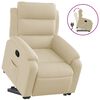 vidaXL Poltrona reclin&aacute;vel elevat&oacute;ria tecido cor creme