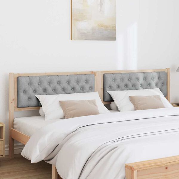 vidaXL Cabeceira Marrom e cinza claro 200 cm Madeira de pinho maci&ccedil;a