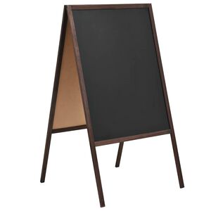 vidaXL Quadro negro vertical de dupla face em madeira de cedro 60x80cm