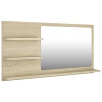vidaXL Espelho de casa de banho 90x10,5x45 cm contraplacado carvalho