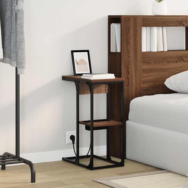 vidaXL Arm&aacute;rio de Cabeceira Carvalho Marrom 41,5 x 26 x 60,5 cm