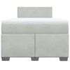 vidaXL Cama boxspring com colch&atilde;o 120x190 cm veludo cinzento-claro