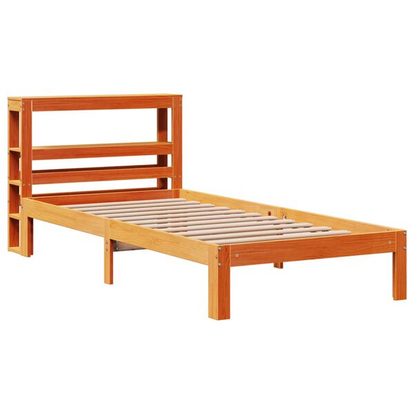 vidaXL Cama sem colch&atilde;o 100x200 cm pinho maci&ccedil;o castanho-mel