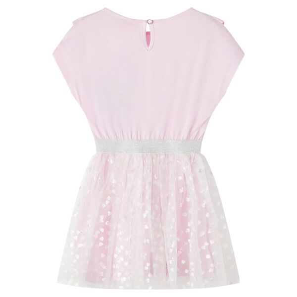 Vestido de criança com folhos rosa-claro 104