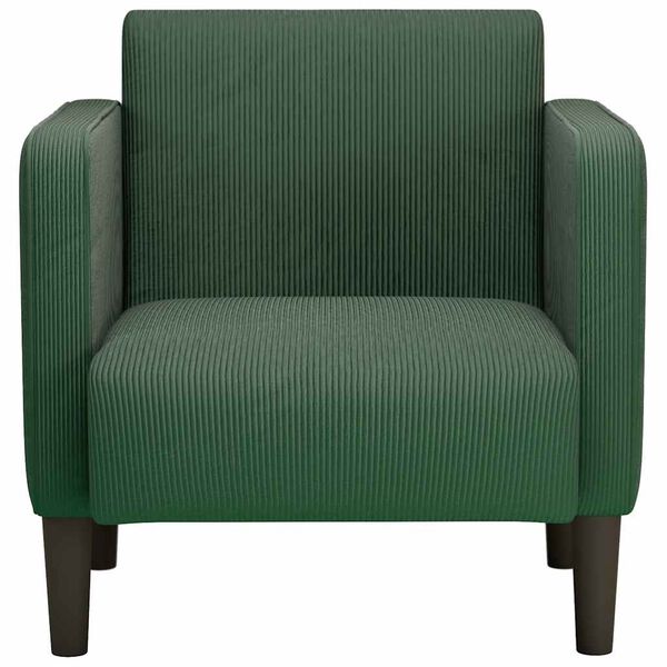 vidaXL Poltrona com apoio de bra&ccedil;os 54 cm tecido corduroy verde escuro