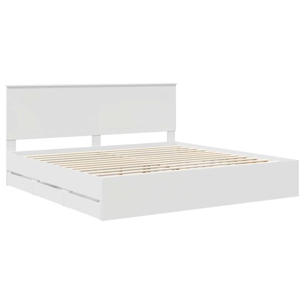 vidaXL Estrutura da Cama Branco 200 x 200 cm Madeira de Engenharia