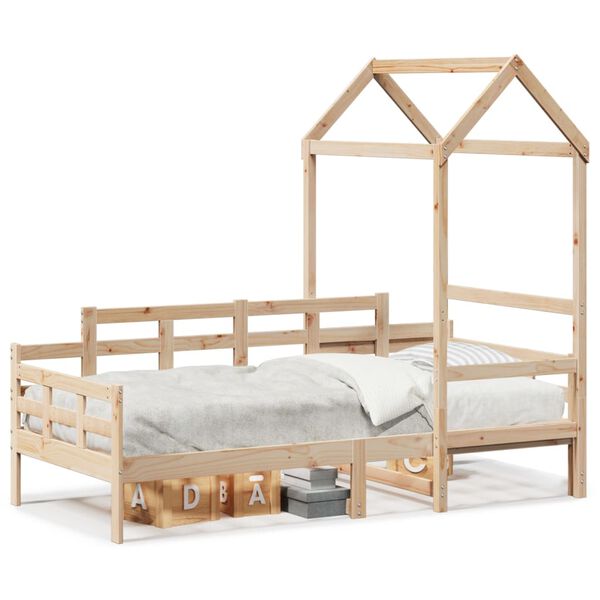 vidaXL Sofá-cama com telhado 90x190 cm madeira de pinho maciça