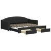 vidaXL Sof&aacute;-cama com gavet&atilde;o e gavetas 90x190 cm tecido preto
