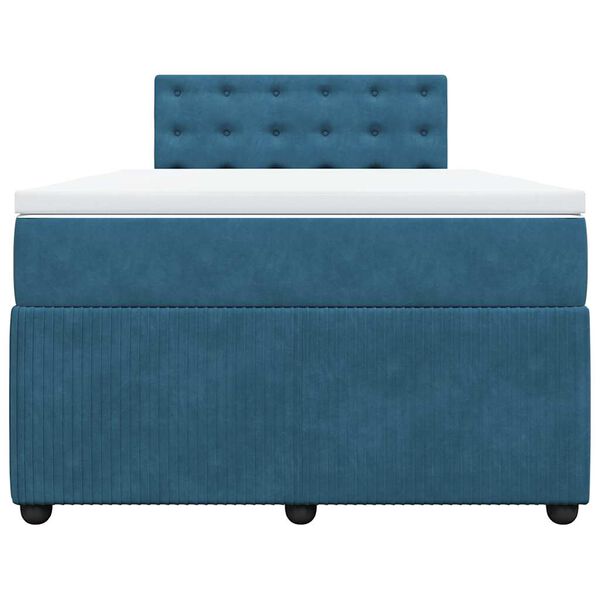 vidaXL Cama boxspring com colch&atilde;o 120x190 cm veludo azul