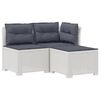 vidaXL Sof&aacute; de Jardim 3 Lugares com Almofadas visual Rattan PP Branco