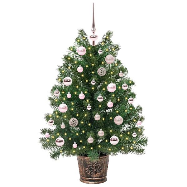 vidaXL Árvore de Natal Artificial com 150 LEDs Verde 95 cm PE e PVC