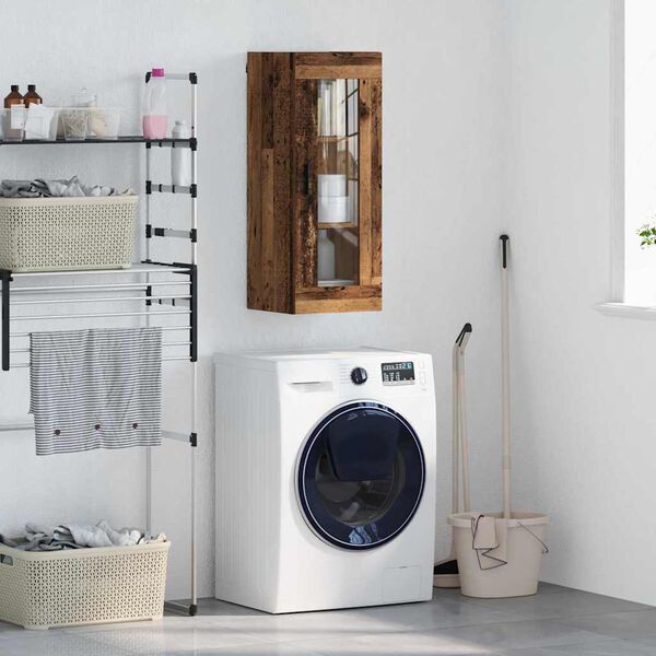 vidaXL Arm&aacute;rio de parede Madeira Antiga 34,5 x 34 x 90 cm