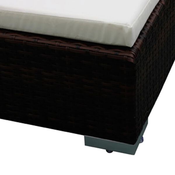 vidaXL 8 pcs conjunto lounge jardim c/ almofad&otilde;es vime PE castanho