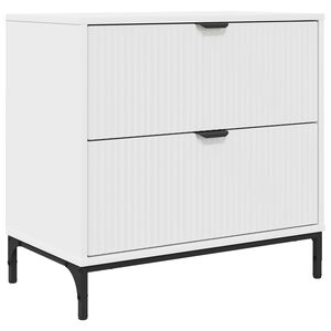 vidaXL Mesa-de-cabeceira Branco 63.5 x 36 x 61 cm Derivados de madeira