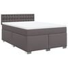 vidaXL Cama com molas/colch&atilde;o 140x200 cm couro artificial cinzento
