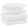 vidaXL Edredom de Inverno com travesseiro 3 unid. Branco Microfibra