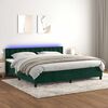 vidaXL Cama box spring c/ colch&atilde;o/LED 200x200 cm veludo verde-escuro