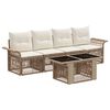 vidaXL Conjunto de Sof&aacute; de Jardim 5 unid. Bege e Branco Creme vime PE