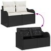 vidaXL Conjunto de Sof&aacute; de Jardim com almofada 9 pcs Preto e Creme
