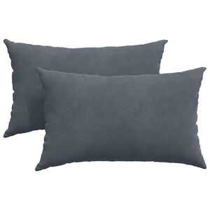 vidaXL Travesseiros de Sof&aacute; 2 pcs Cinzento escuro 50 x 30 cm