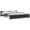 vidaXL Estrutura de cama super king 180x200 cm madeira maci&ccedil;a preto
