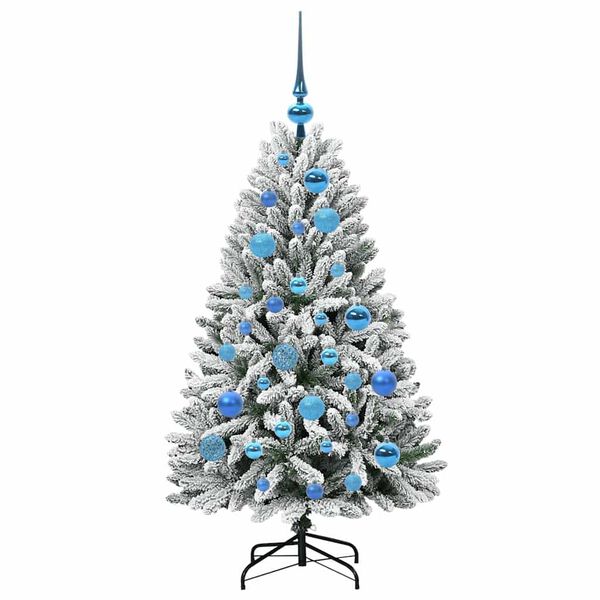 vidaXL &Aacute;rvore de Natal Artificial Verde e Branco 120 cm PVC e Metal