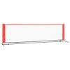 vidaXL Rede de t&eacute;nis 300x100x87 cm poli&eacute;ster preto e vermelho