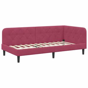 vidaXL Estrutura de Cama de Canto Vinho Vermelho 90 x 190 cm Veludo