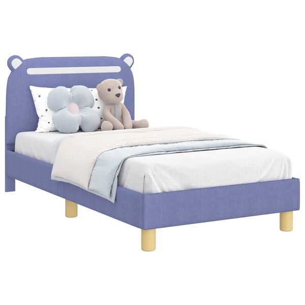 vidaXL Estrutura de Cama Infantil com Cabeceira Azul Jeans 80 x 160 cm