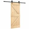 vidaXL Porta Deslizante Natural e Preto 85 x 210 cm