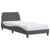 vidaXL Cama com colch&atilde;o Dover 80x200 cm veludo cinzento-escuro