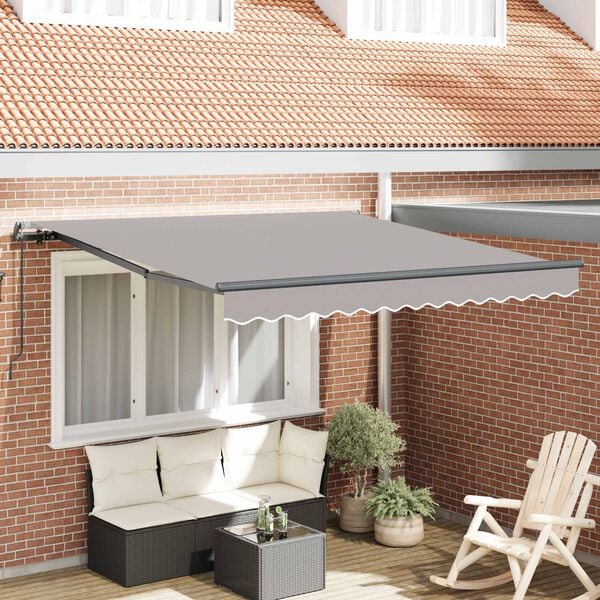 vidaXL Toldo Retr&aacute;til Cinzento-claro 300 x 250 cm Poli&eacute;ster e A&ccedil;o