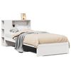 vidaXL Cama com estante sem colch&atilde;o 75x190 cm pinho maci&ccedil;o branco