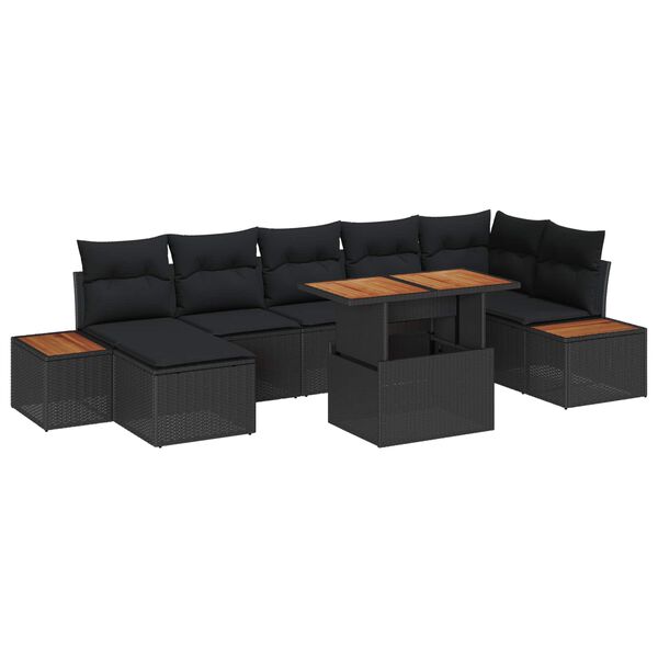 vidaXL Conjunto de Jantar para Jardim 8 pcs Preto e Marrom