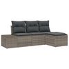 vidaXL Conjunto de Sof&aacute; de Jardim 4 unid. Cinzeto vime PE