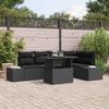 vidaXL Conjunto de Sof&aacute; de Jardim 6 pcs Preto Rattan Sint&eacute;tico